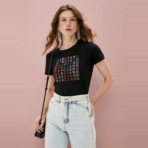 Marciano Multicolor Logo Black Tee